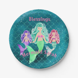 Personalized Mermaid Paper Plate
