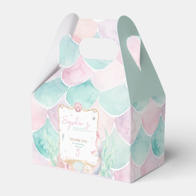 Personalized Mermaid Party Favour Box | Under the  (Front Side)