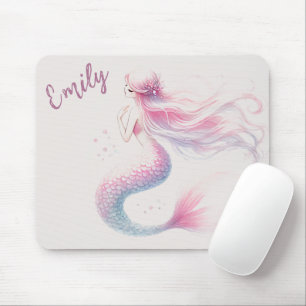 Personalized Mermaid Pink Mouse Pad