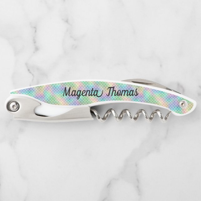 Personalized Mermaid Scale Corkscrew (Front)