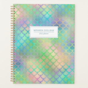 Personalized Mermaid Scales Rainbow Shimmer 2024 Planner