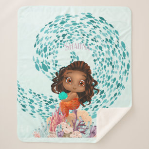 Personalized Mermaid Sherpa Blanket