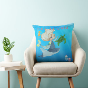 Personalized Mermaid Throw Pillow