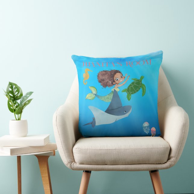 Personalized Mermaid Throw Pillow (Chair)
