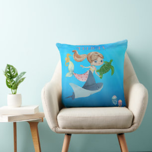 Personalized Mermaid Throw Pillow