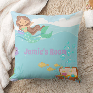 Personalized Mermaid Throw Pillow