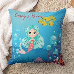 Personalized Mermaid Throw Pillow