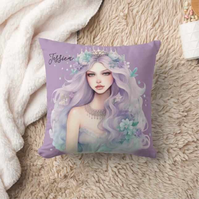 Personalized Mermaid  Throw Pillow (Blanket)