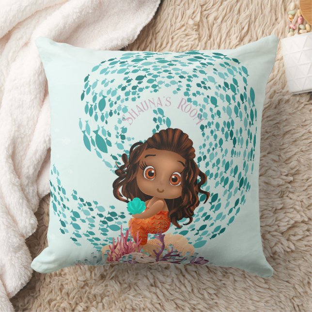 Personalized Mermaid Throw Pillow (Blanket)