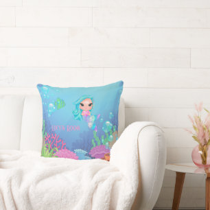 Personalized Mermaid Throw Pillow