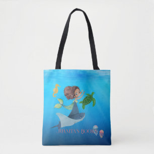Personalized Mermaid  Tote Bag