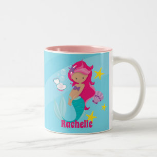 Personalized Mermaid Two-Tone Coffee Mug