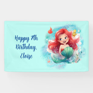 Personalized Mermaid Under the Sea Birthday Banner