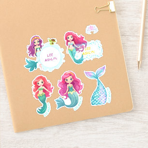 Personalized Mermaid Underwater Name Labels 