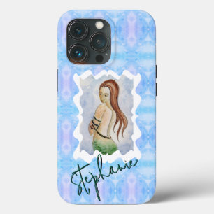 Personalized Mermaid Watercolor Original Art iPhone 13 Pro Case