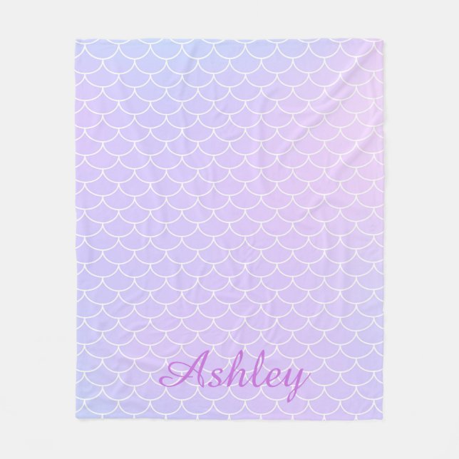 Personalized Mermaidcore Ocean Fantasy Fleece Blanket (Front)