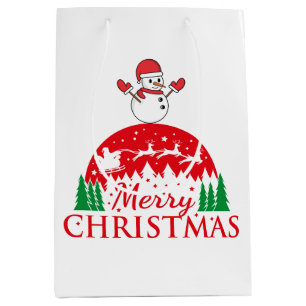 Personalized Merry and Bright Christmas        Medium Gift Bag