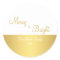 Personalized Merry And Bright Oval Gold Stickers