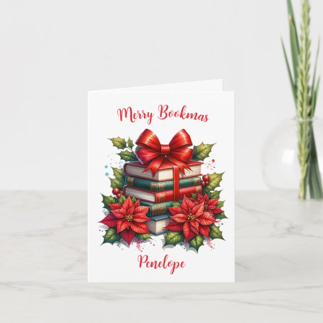 Personalized Merry Bookmas Card (Front)