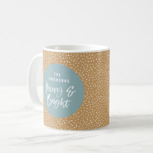 Personalized Merry & Bright Family Name Coffee Mug