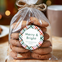Personalized Merry Bright Plaid Christmas