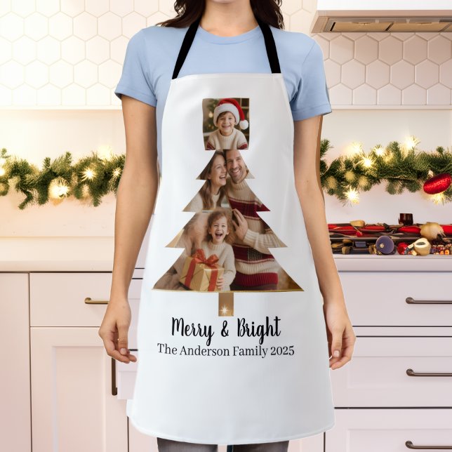 	Personalized Merry Christmas 2-Photo Collage Apron (Creator Uploaded)