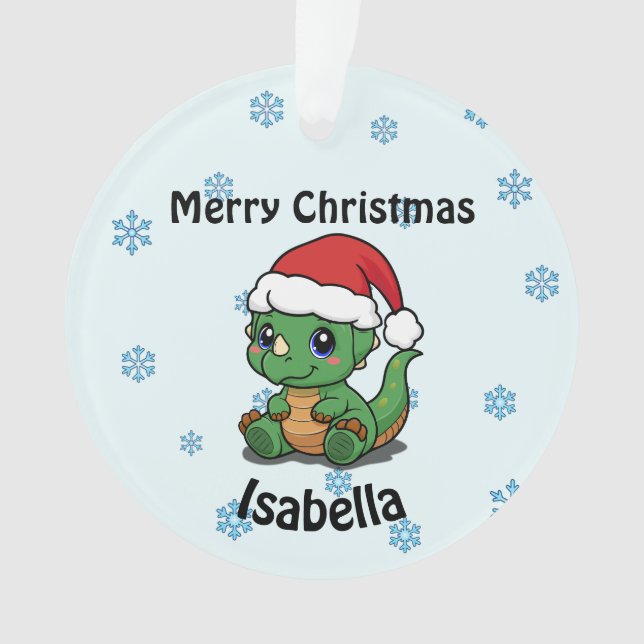 Personalized Merry Christmas Acrylic Ornament (Front)