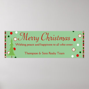 Personalized Merry Christmas Banner Poster