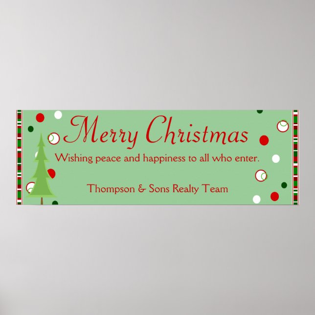 Personalized Merry Christmas Banner Poster (Front)
