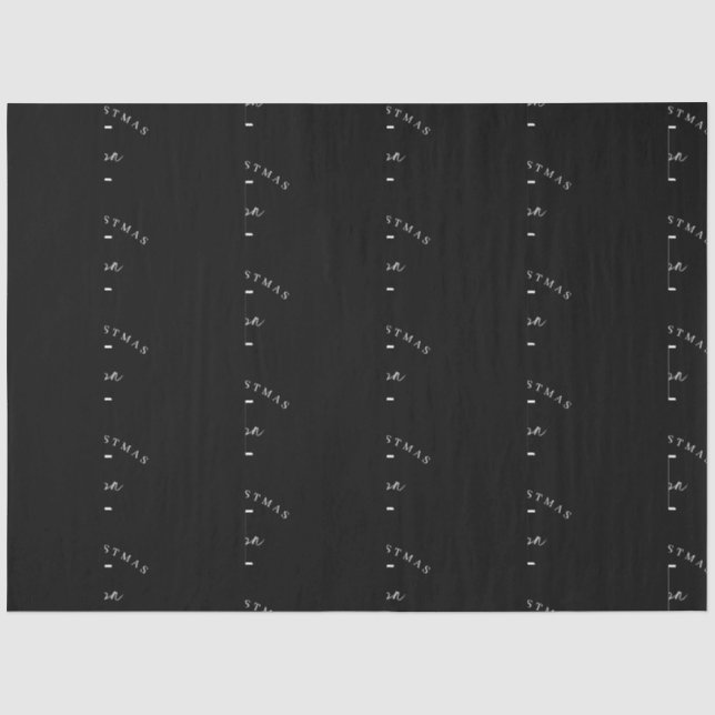 Personalized Merry Christmas Black White Monogram  Tissue Paper (Front)