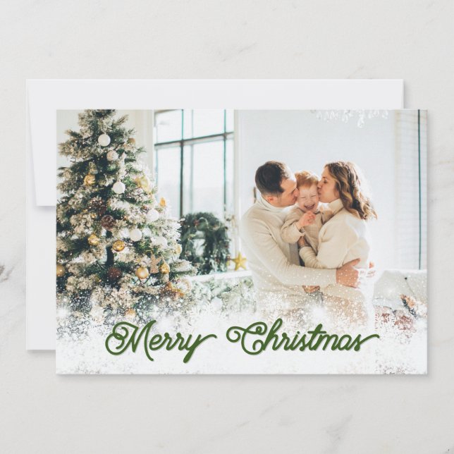Personalized Merry Christmas Card with Photo (Front)