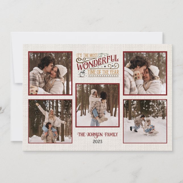 Personalized Merry Christmas Card with Photos (Front)