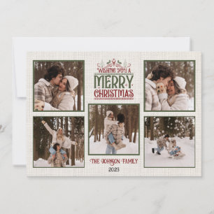 Personalized Merry Christmas Card with Photos