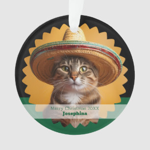 Personalized Merry Christmas Cat Ornament