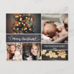 Personalized, Merry Christmas, Chalkboard, Photo Holiday Postcard<br><div class="desc">Your beautiful family photos deserve to be shared during this time of year as you send warm wishes. Customize this modern collage design & personalize with your family greeting. Find the other pieces from the collection.</div>