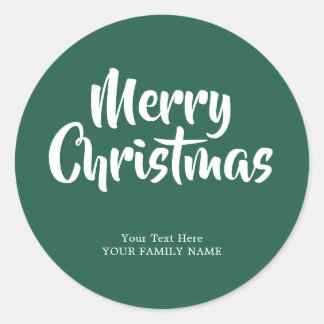 Personalized Merry christmas Classic Round Sticker