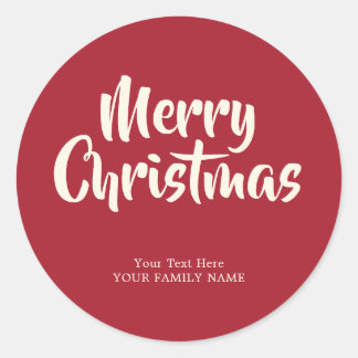 Personalized Merry christmas Classic Round Sticker