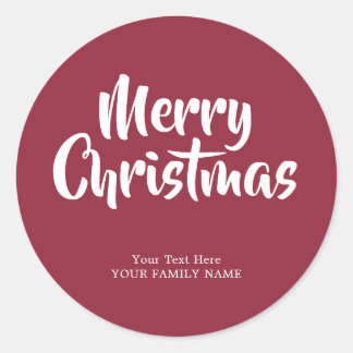Personalized Merry christmas Classic Round Sticker