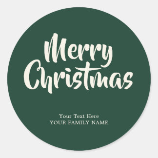Personalized Merry christmas Classic Round Sticker