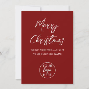 Personalized Merry Christmas Company Logo Holiday Card