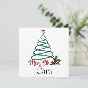 Personalized Merry Christmas Custom Name Gift For Holiday Card