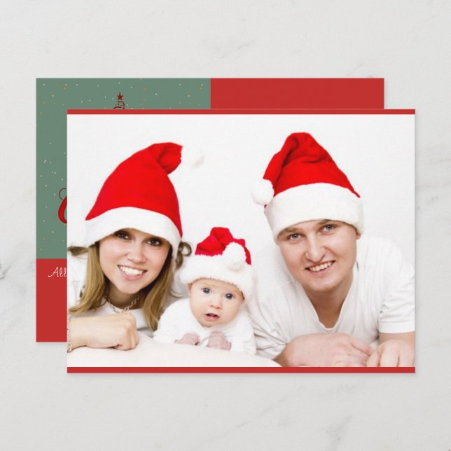 Personalized Merry Christmas Custom Photo Best Postcard (Front/Back)