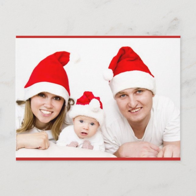 Personalized Merry Christmas Custom Photo Postcard (Front)