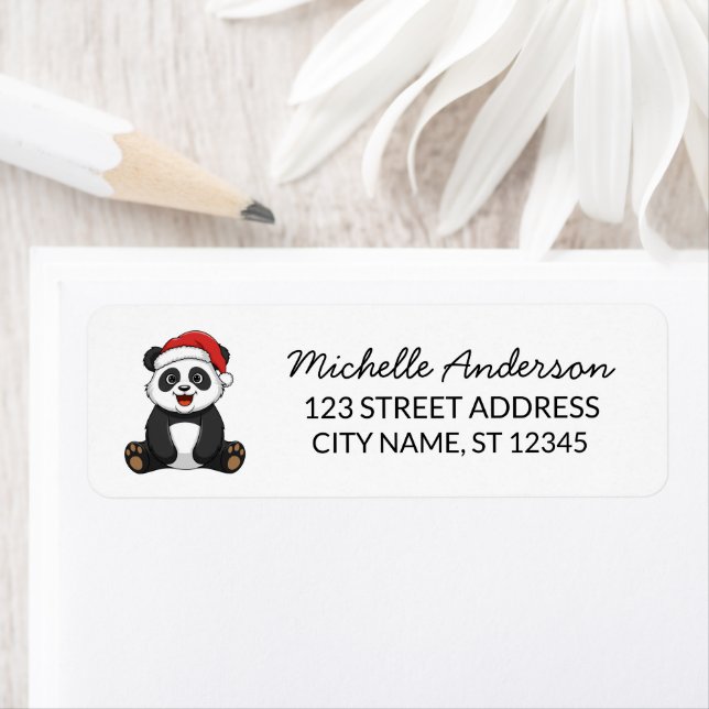 Personalized Merry Christmas Cute Panda Bear       (Insitu)