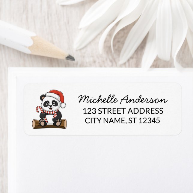 Personalized Merry Christmas Cute Panda Bear       (Insitu)
