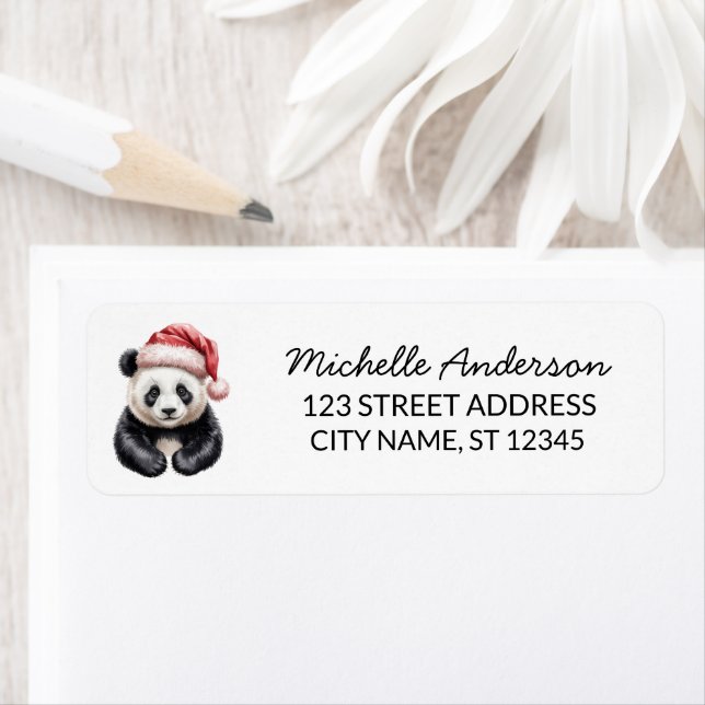 Personalized Merry Christmas Cute Panda Bear       (Insitu)