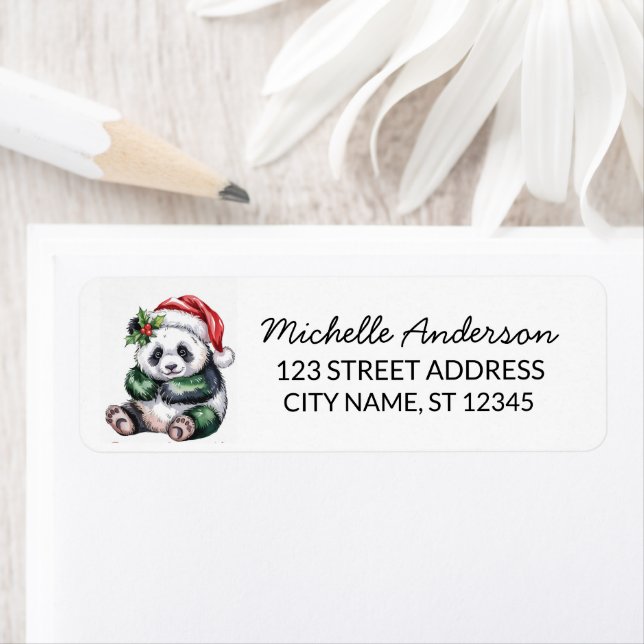 Personalized Merry Christmas Cute Panda Bear       (Insitu)