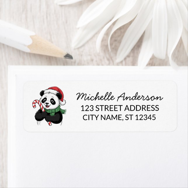 Personalized Merry Christmas Cute Panda Bear       (Insitu)