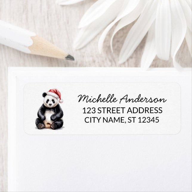 Personalized Merry Christmas Cute Panda Bear       (Insitu)