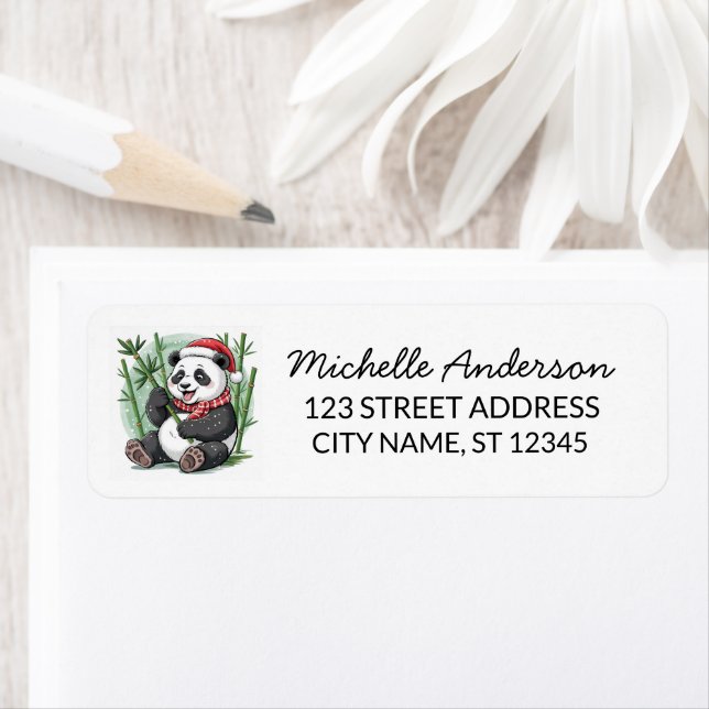 Personalized Merry Christmas Cute Panda Bear       (Insitu)